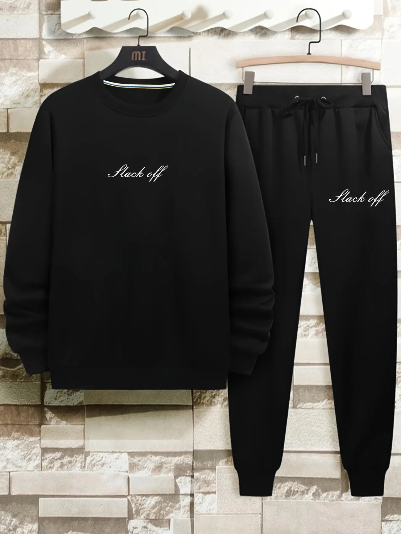 Winter Printed Sweatshirt and Pants Co Ord Set MIRWPCS14 - Black Black