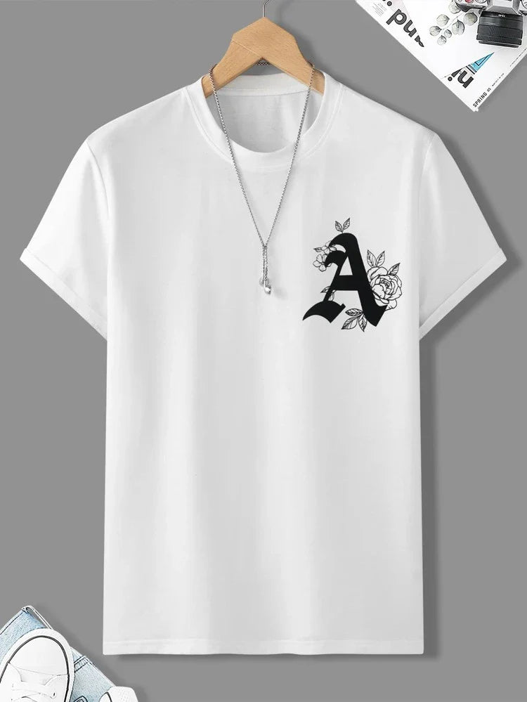 Mens Sticker Printed T-Shirt MMSPS30 - White