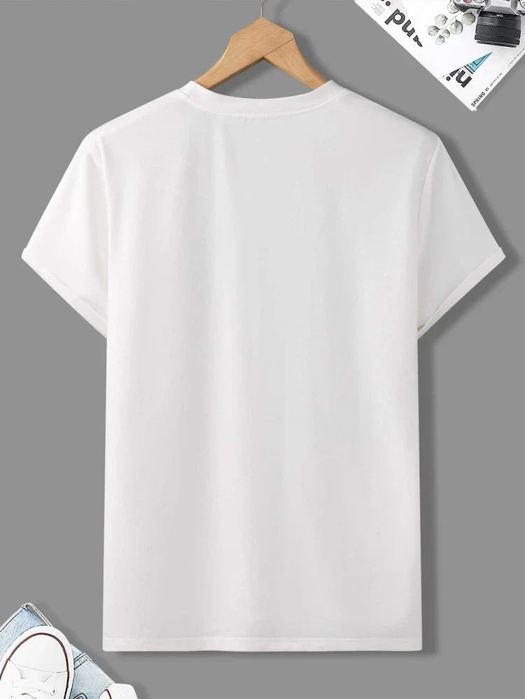 Mens Sticker Printed T-Shirt MMSPS30 - White