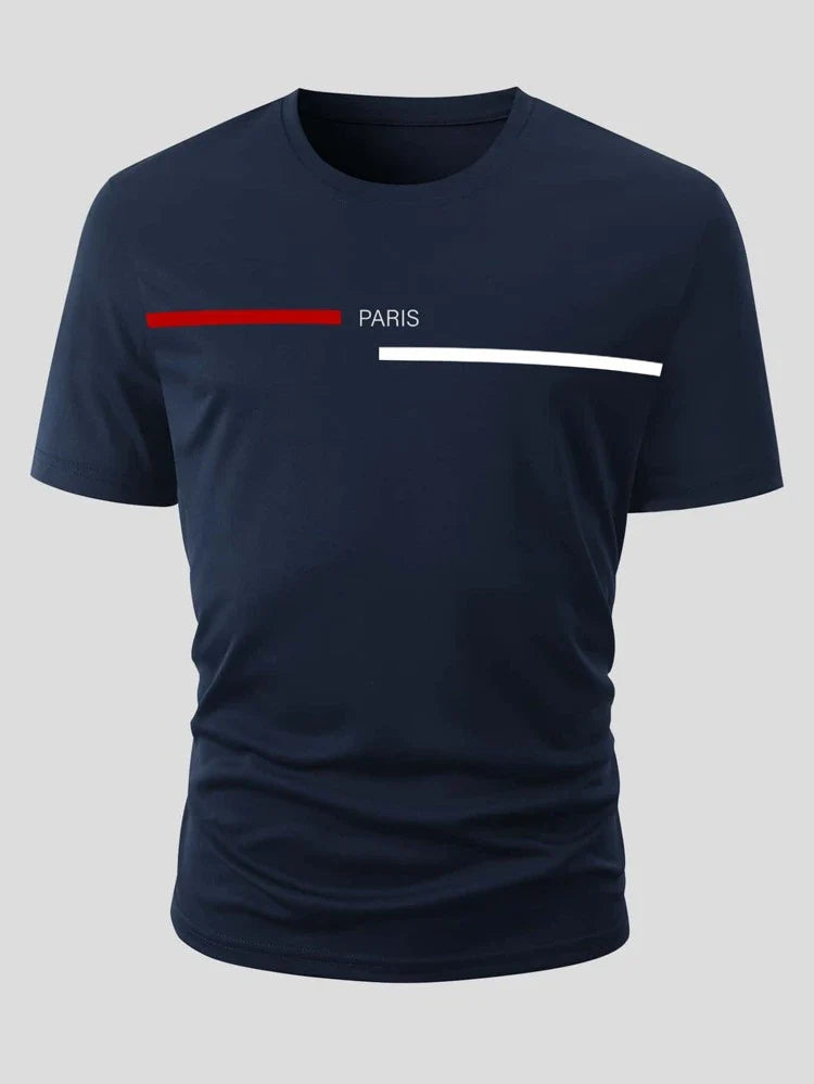 Mens Sticker Printed T-Shirt MMSPS27 - Navy Blue