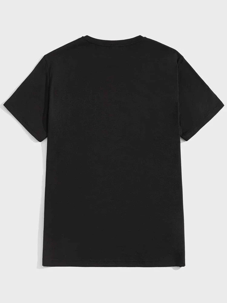 Mens Sticker Printed T-Shirt MMSPS17 - Black