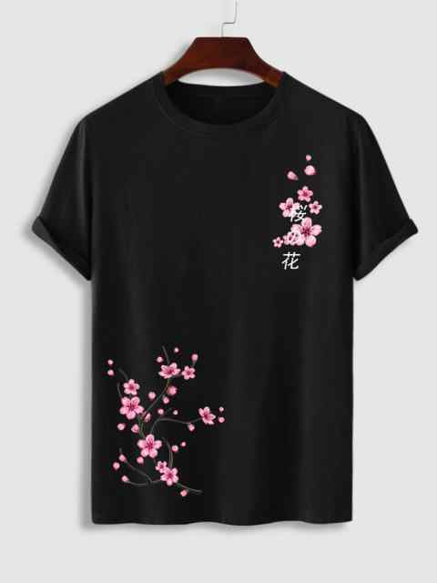 Mens Sticker Printed T-Shirt MMSPS10 - Black