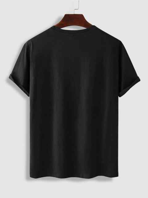 Mens Sticker Printed T-Shirt MMSPS11 - Black