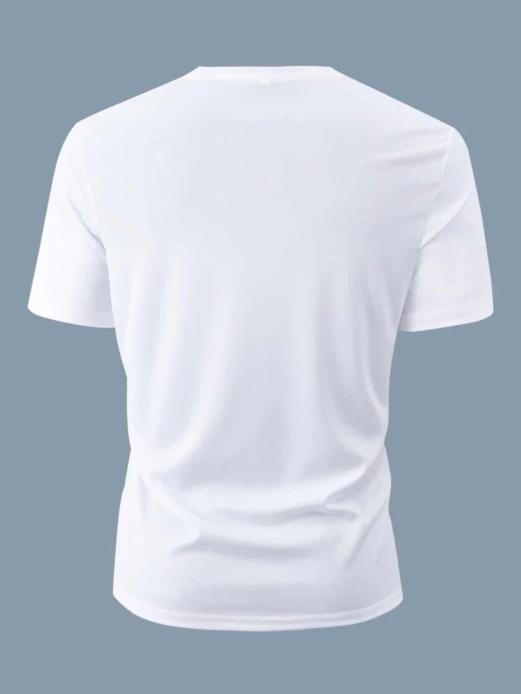 Mens Sticker Printed T-Shirt MMSPS27 - White