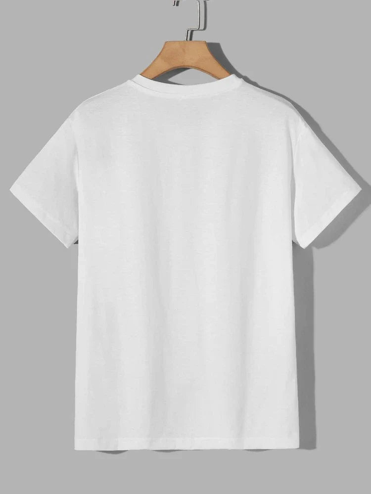 Mens Sticker Printed T-Shirt MMSPS18 - White