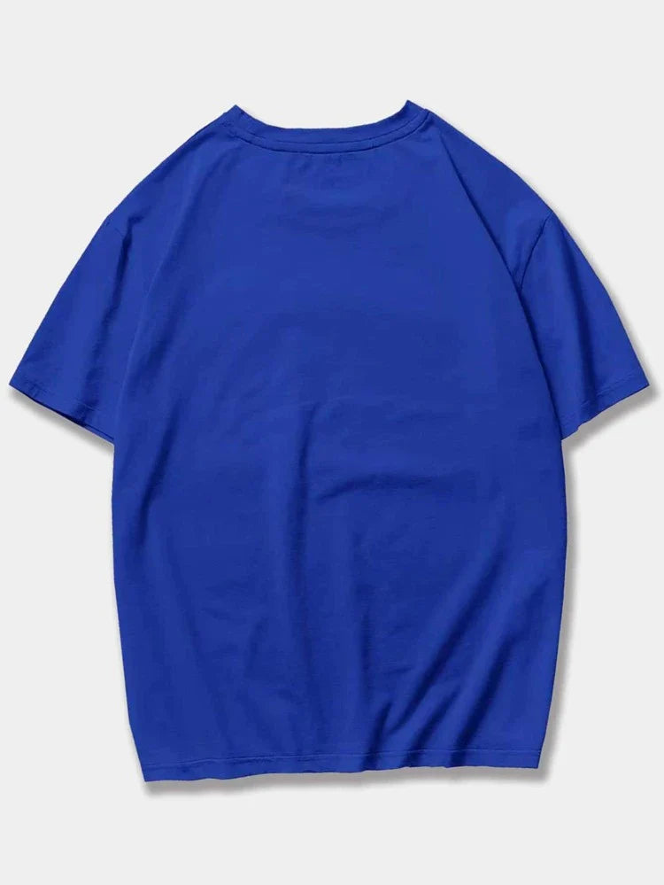 Mens Sticker Printed T-Shirt MMSPS32 - Royal Blue