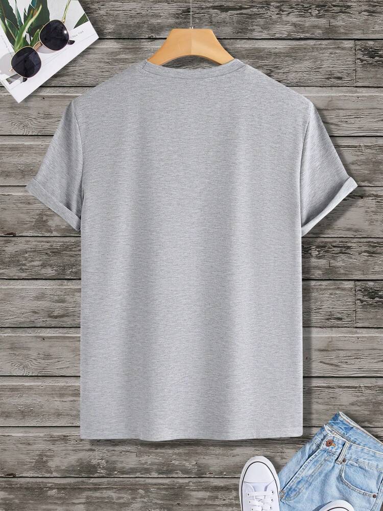 Mens Sticker Printed T-Shirt MMSPS13 - Grey