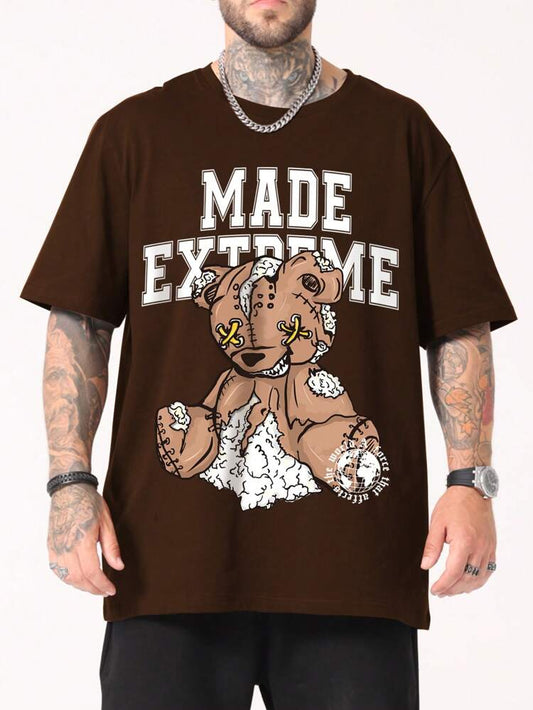 Mens Sticker Printed T-Shirt MMSPS32 - Brown