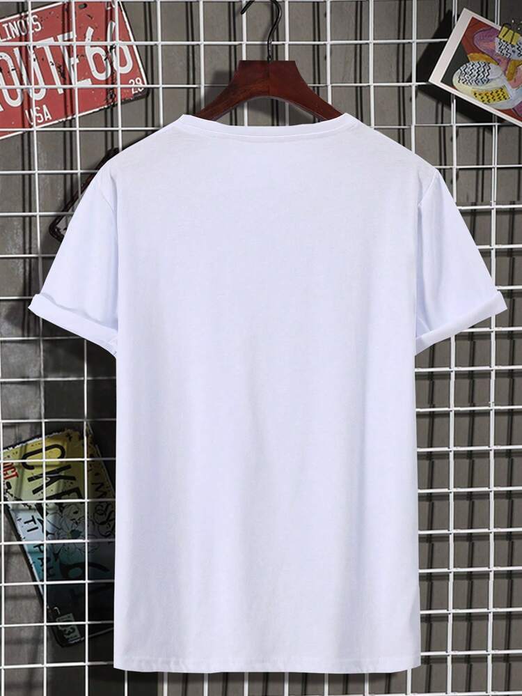 Mens Sticker Printed T-Shirt MMSPS23 - White