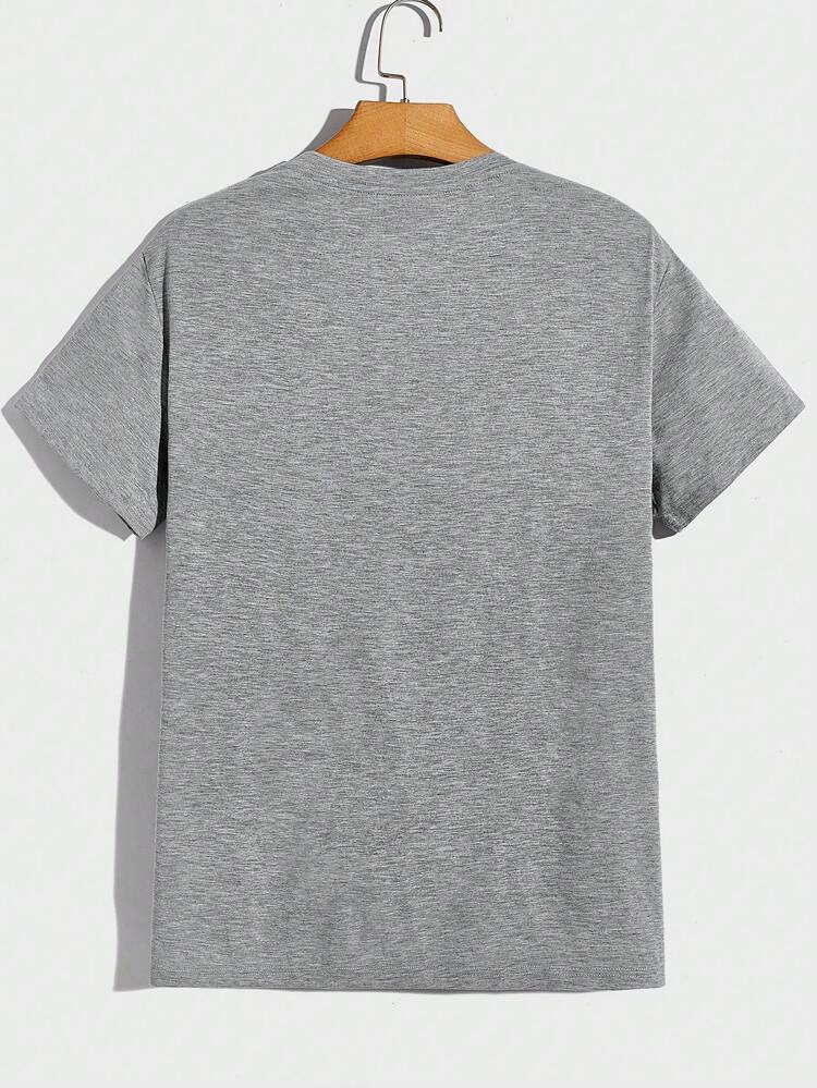 Mens Sticker Printed T-Shirt MMSPS18 - Grey