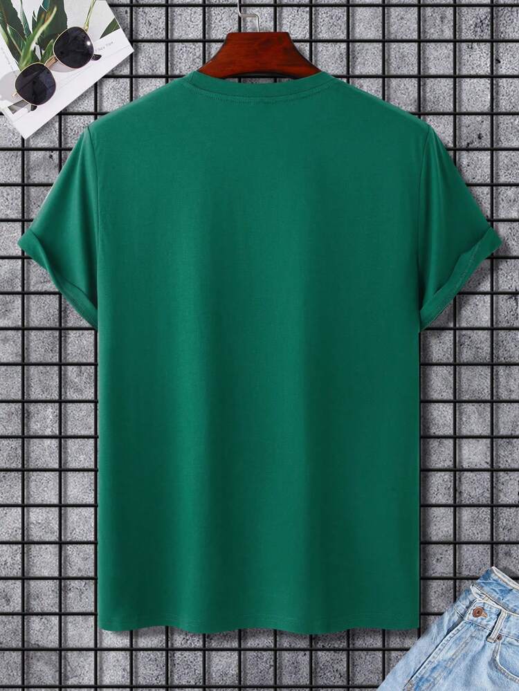 Mens Sticker Printed T-Shirt MMSPS25 - Green