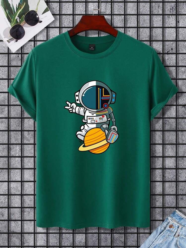 Mens Sticker Printed T-Shirt MMSPS25 - Green