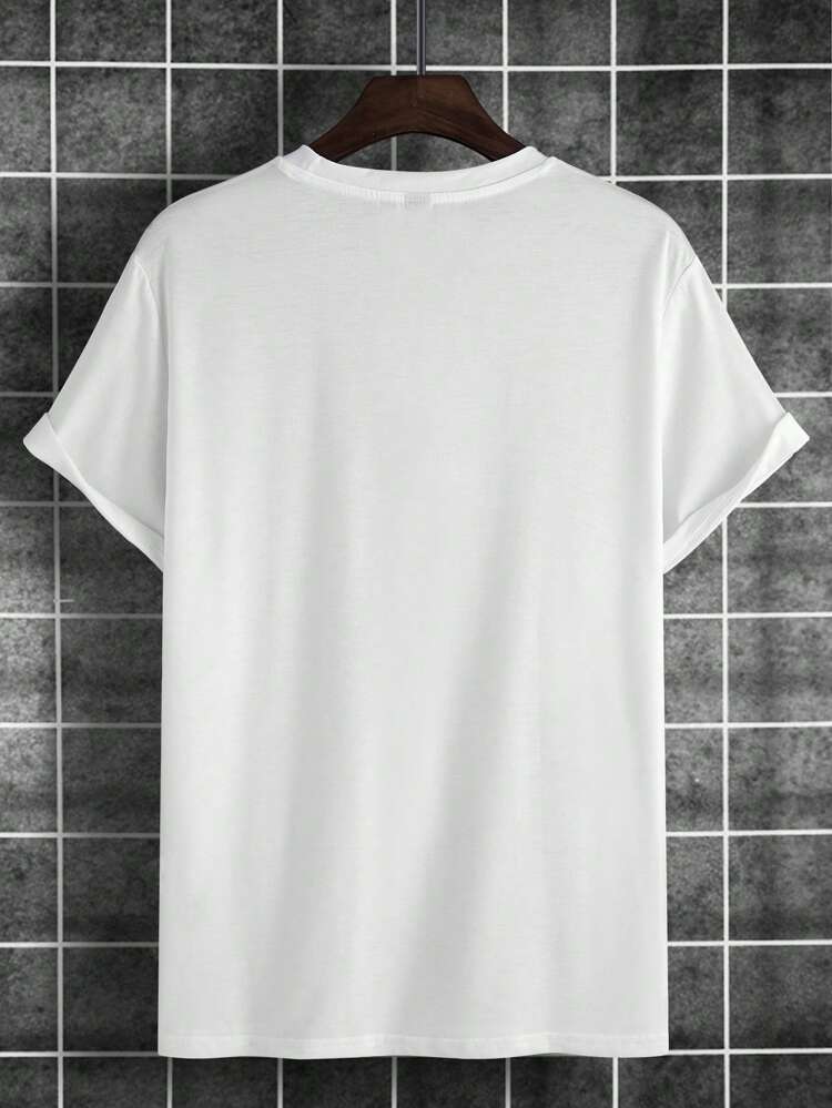 Mens Sticker Printed T-Shirt MMSPS50 - White