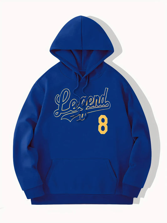 Mens Printed Pullover Kangaroo Hoodie - MIRMPKH4 - Royal Blue