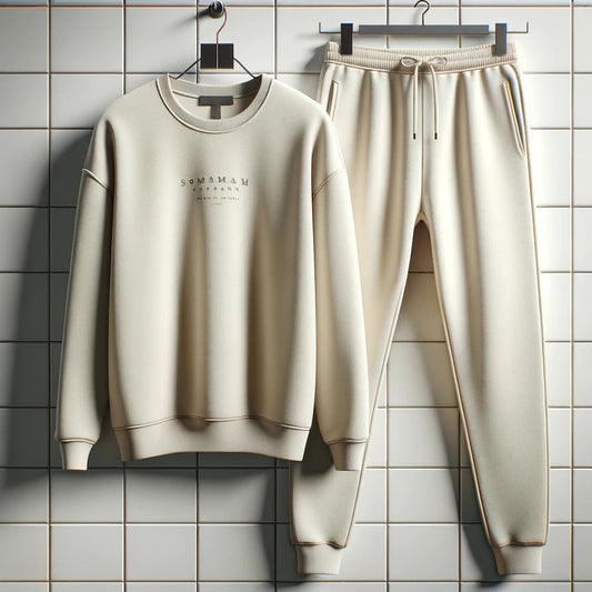 Winter Printed Sweatshirt and Pants Co Ord Set MIRWPCS35 - Cream Cream