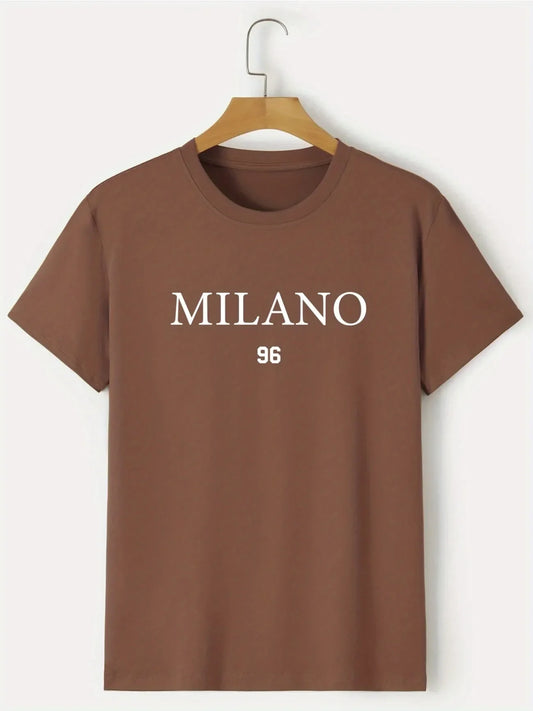 Mens Sticker Printed T-Shirt MMSPS73 - Brown