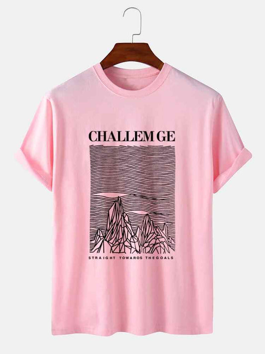 Mens Sticker Printed T-Shirt MMSPS2 - Pink