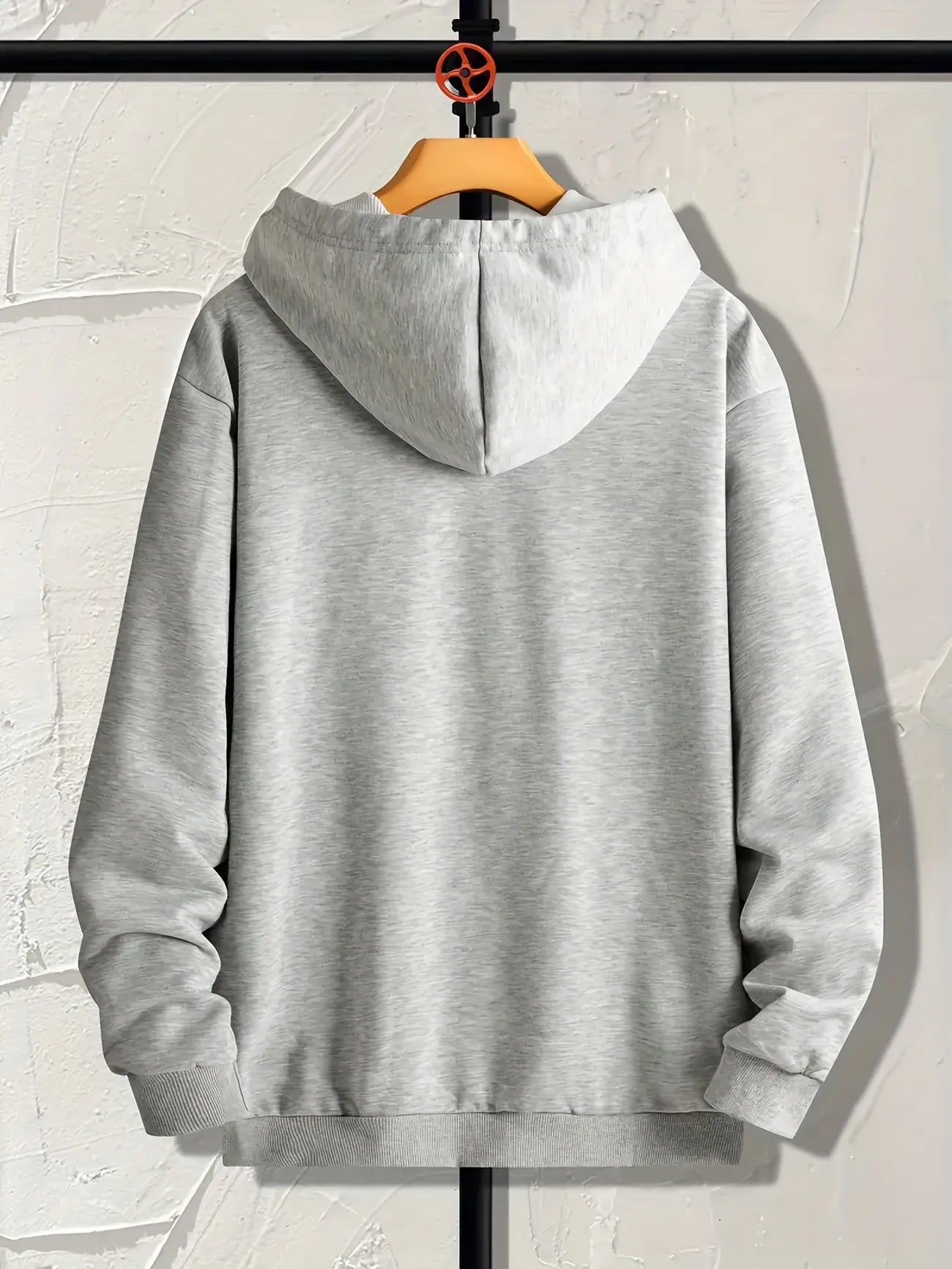 Mens Printed Pullover Kangaroo Hoodie - MIRMPKH8 - Grey