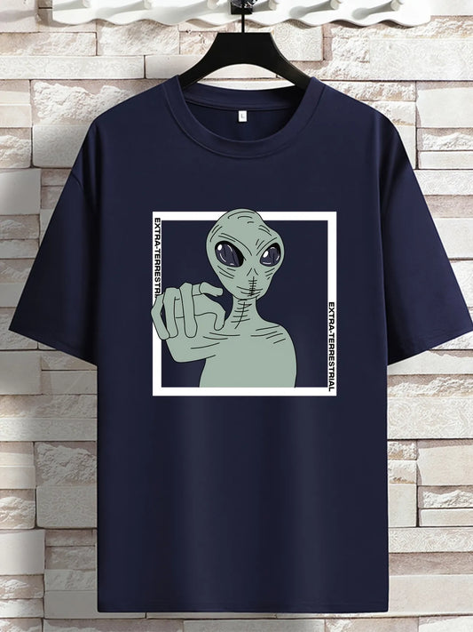 Mens Sticker Printed T-Shirt MMSPS78 - Navy Blue