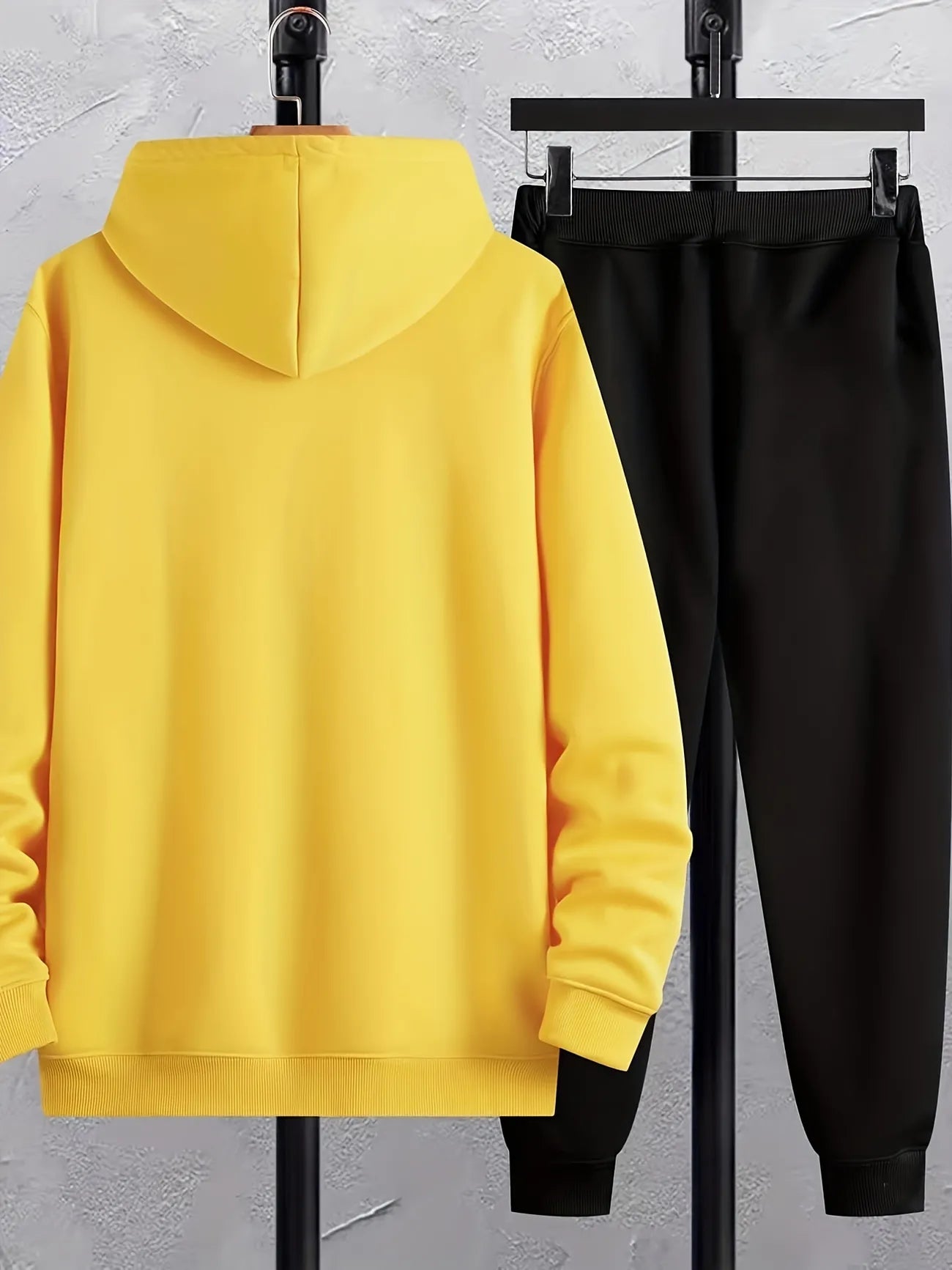 Winter Printed Hoodie and Pants Co Ord Set MIRWHPSST2 - Yellow Black