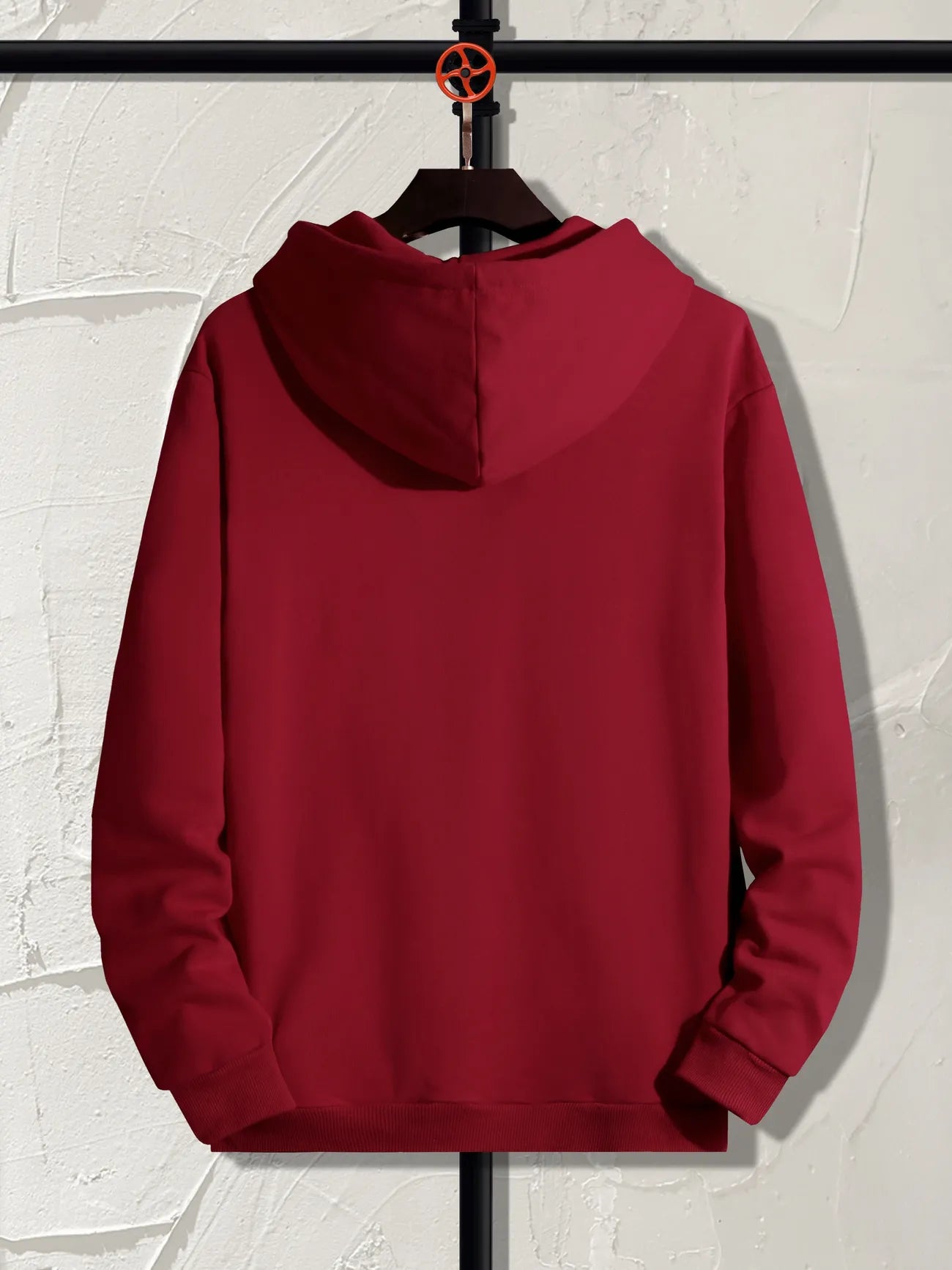 Mens Printed Pullover Kangaroo Hoodie - MIRMPKH2 - Maroon