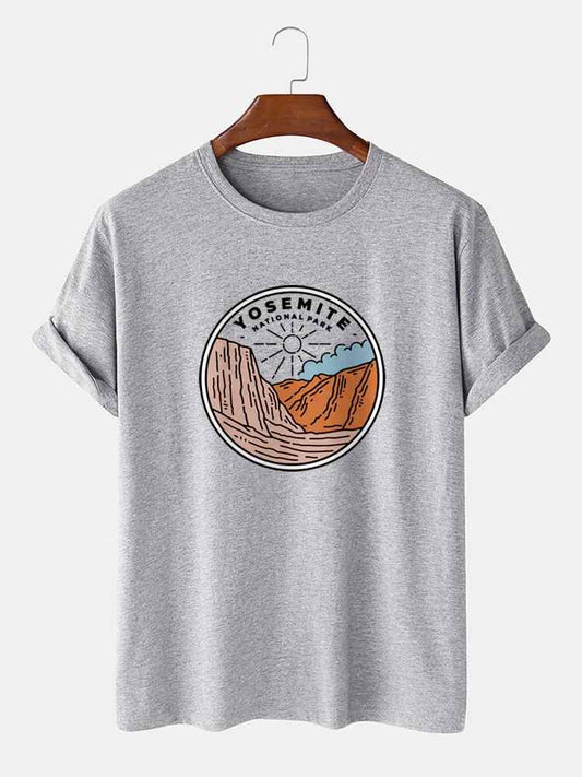 Mens Sticker Printed T-Shirt MMSPS3 - Grey