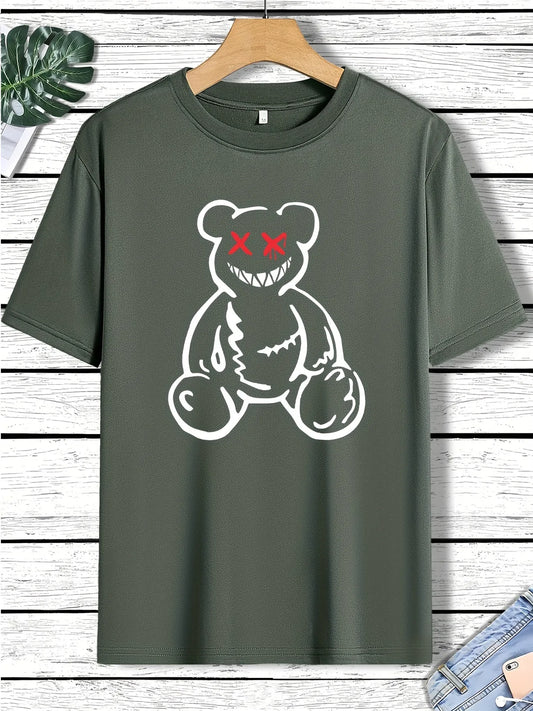 Mens Sticker Printed T-Shirt MMSPS79 - Olive Green