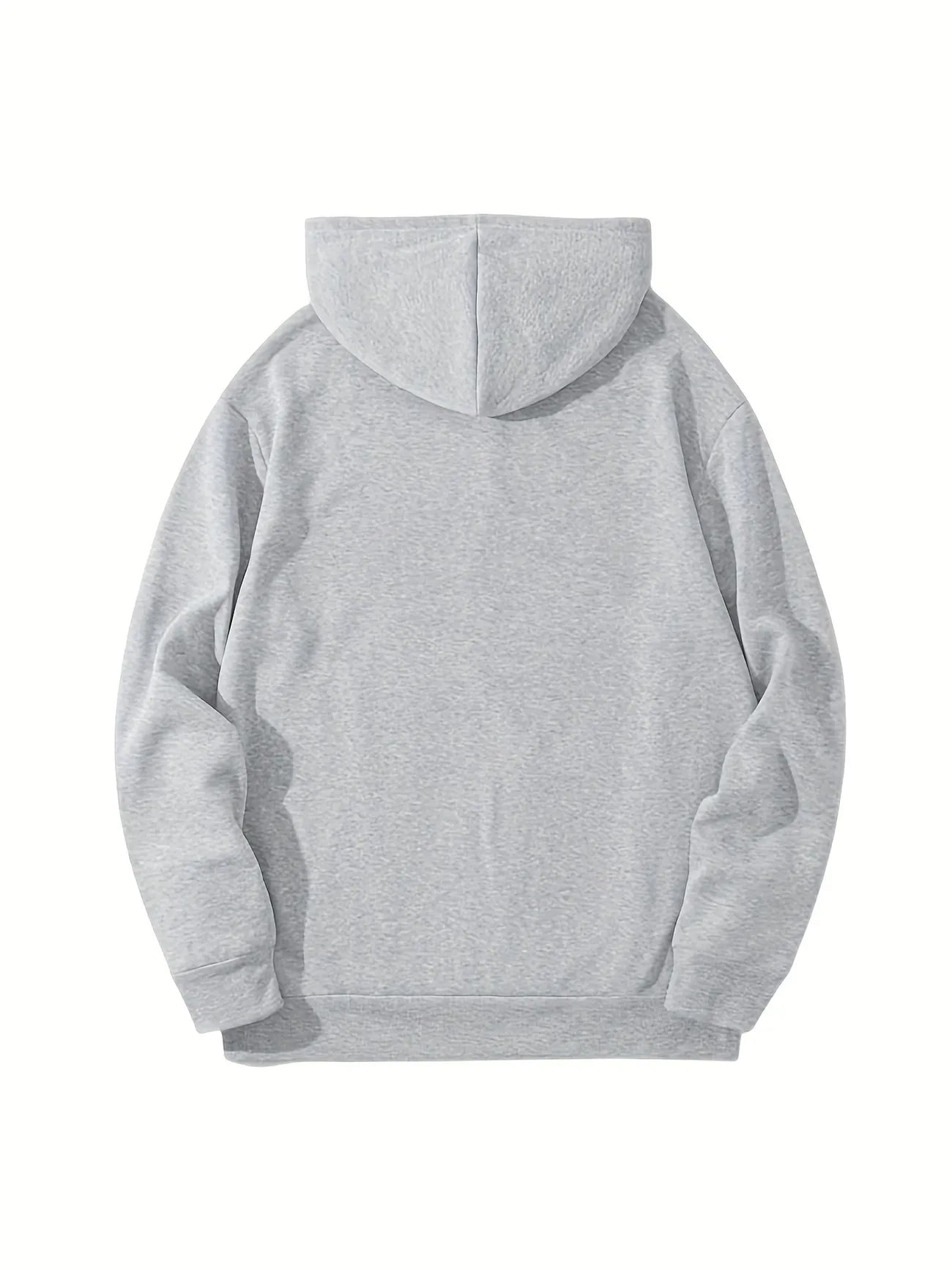 Mens Printed Pullover Kangaroo Hoodie - MIRMPKH7 - Grey