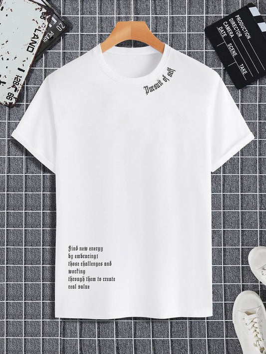 Mens Sticker Printed T-Shirt MMSPS114 - White