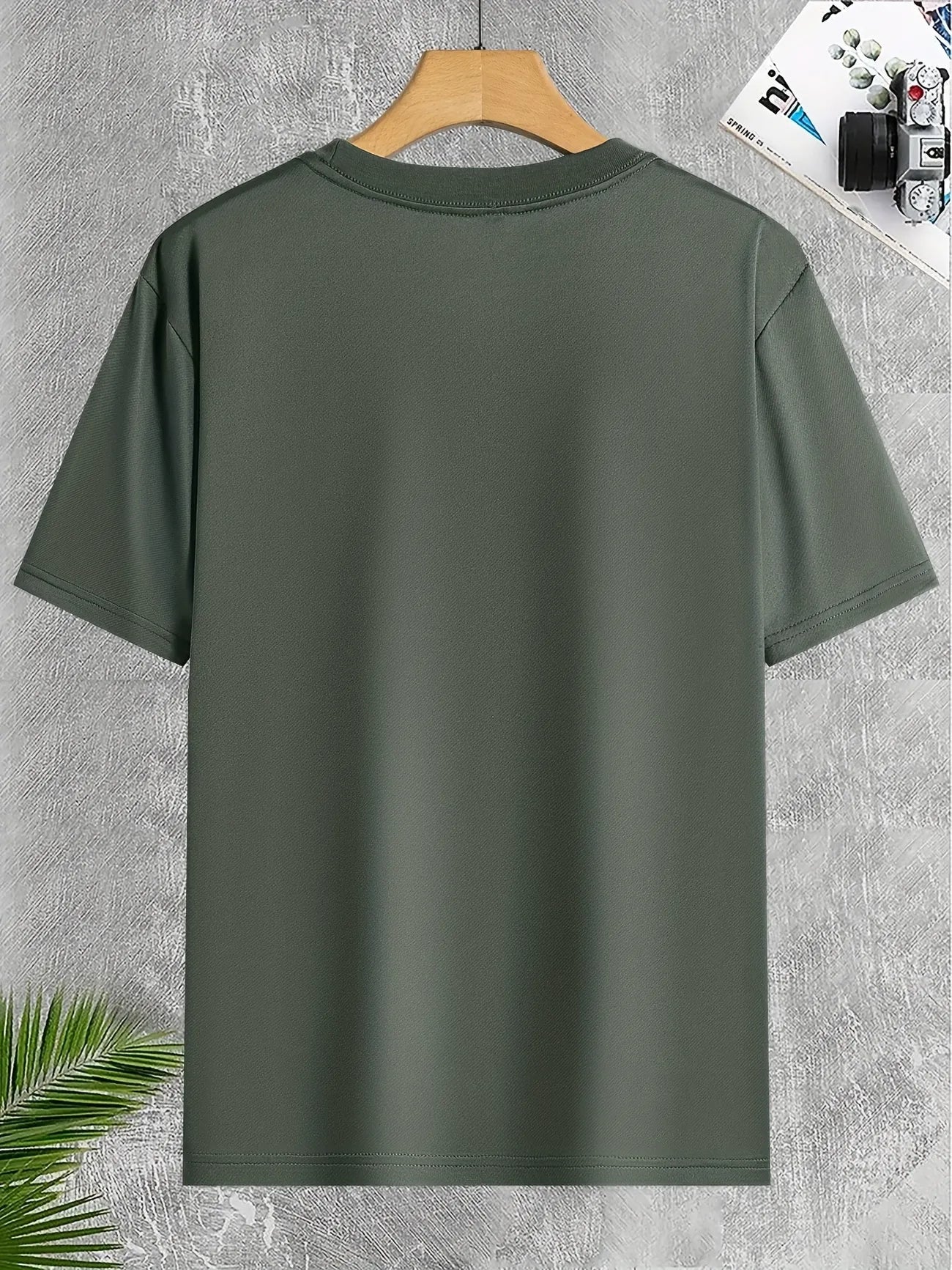 Mens Sticker Printed T-Shirt MMSPS83 - Olive Green