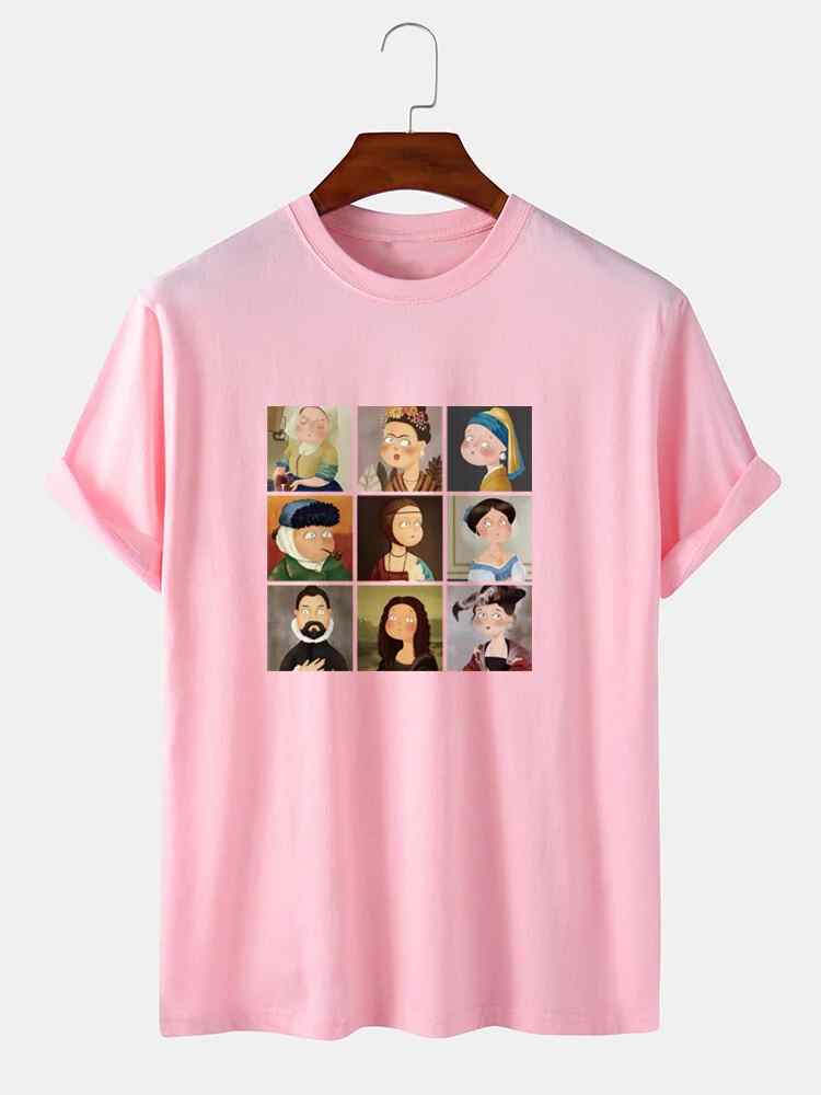 Mens Sticker Printed T-Shirt MMSPS1 - Pink