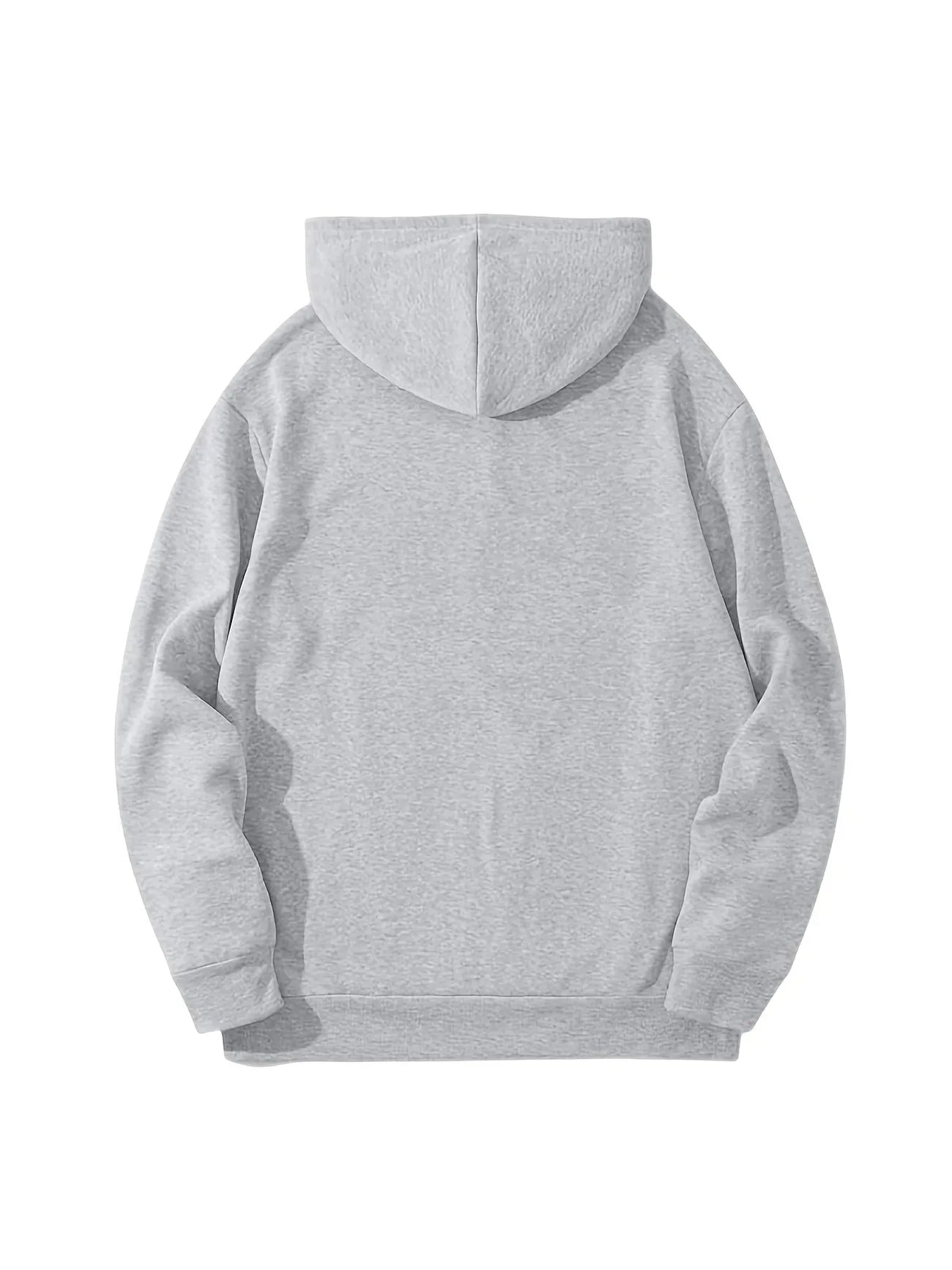 Mens Printed Pullover Kangaroo Hoodie - MIRMPKH9 - Grey