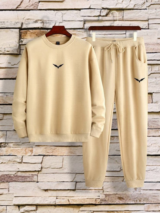 Winter Printed Sweatshirt and Pants Co Ord Set MIRWPCS6 - Cream Cream