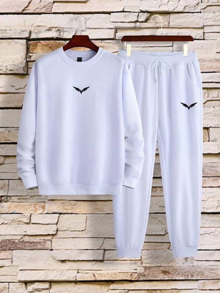 Winter Printed Sweatshirt and Pants Co Ord Set MIRWPCS6 - White White