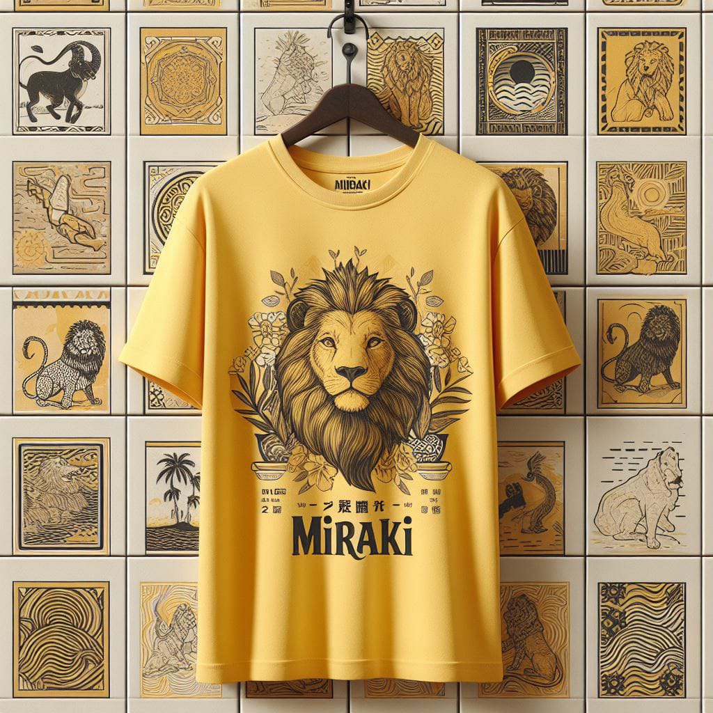 Mens Sticker Printed T-Shirt MMSPS93 - Yellow