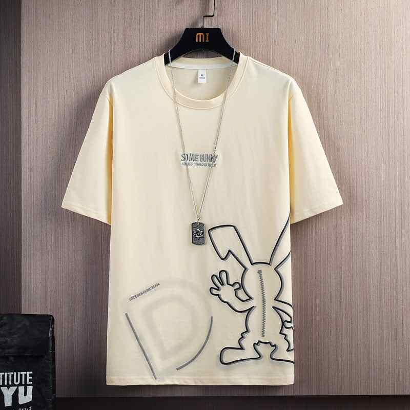 Mens Sticker Printed T-Shirt MMSPS65 - Cream