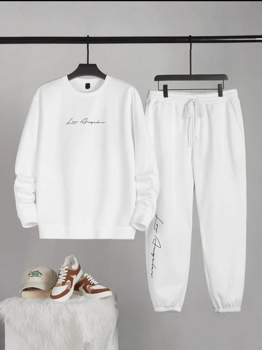 Winter Printed Sweatshirt and Pants Co Ord Set MIRWPCS20 - White White