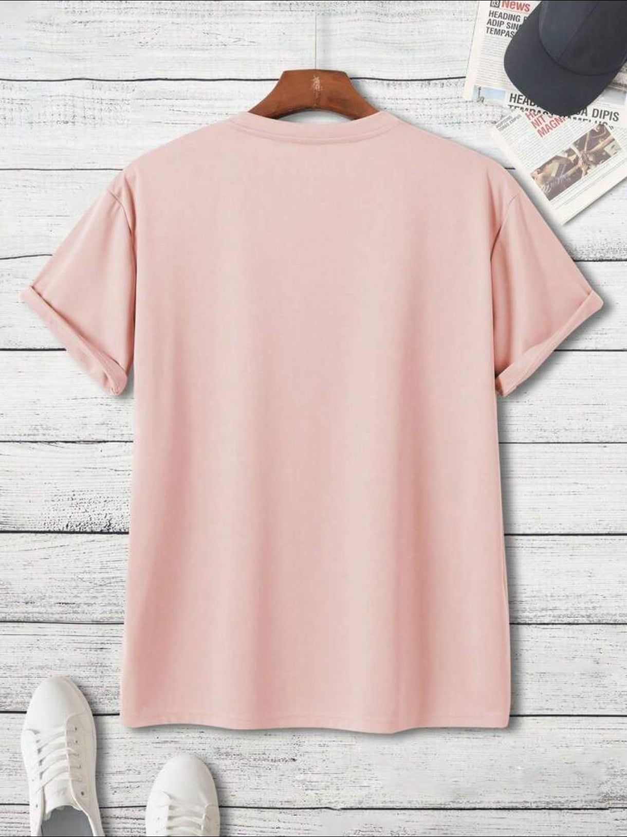 Mens Sticker Printed T-Shirt MMSPS206 - Pink