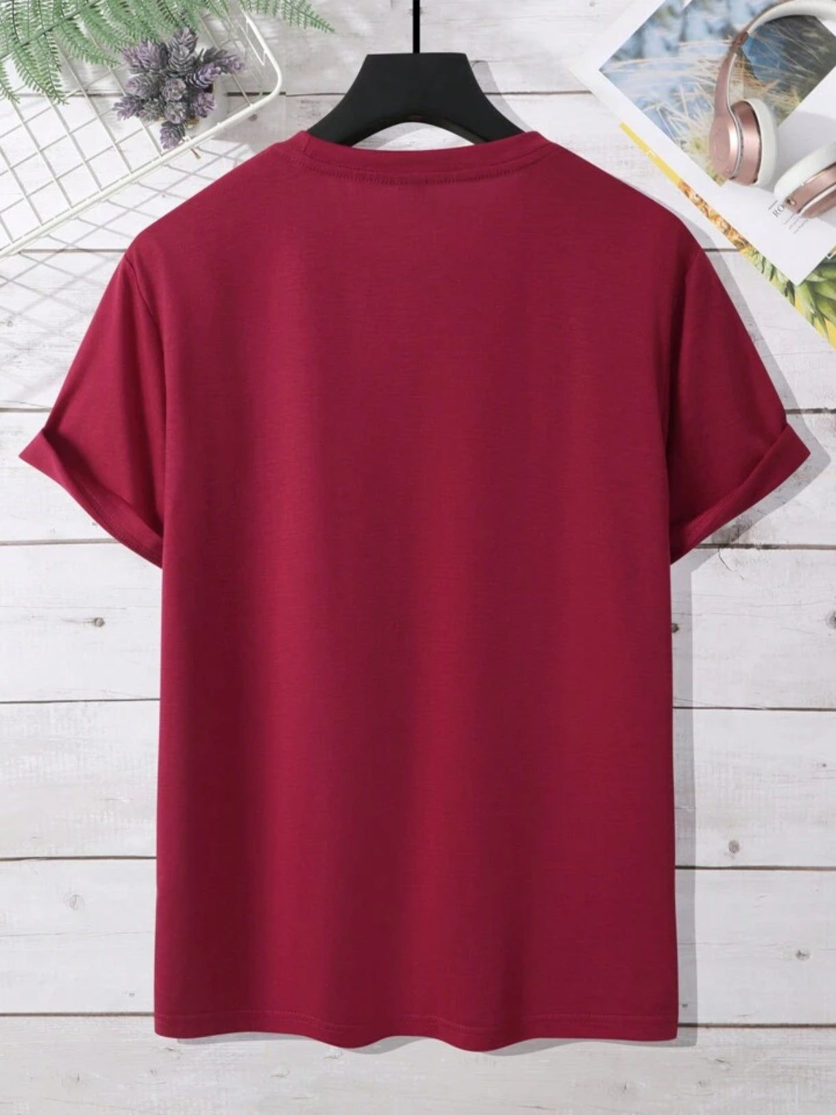 Mens Sticker Printed T-Shirt MMSPS204 - Maroon