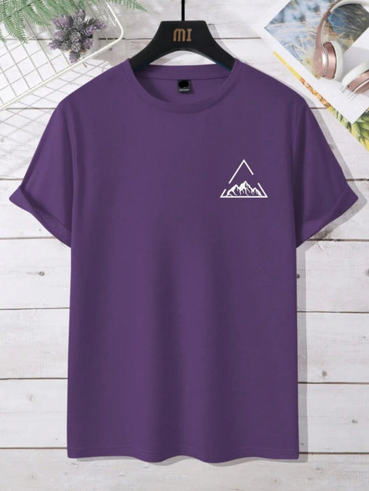 Mens Sticker Printed T-Shirt MMSPS204 - Purple