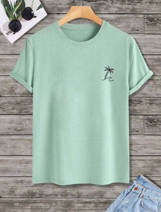 Mens Sticker Printed T-Shirt MMSPS208 - Mint Green