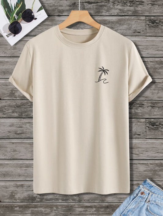 Mens Sticker Printed T-Shirt MMSPS208 - Cream