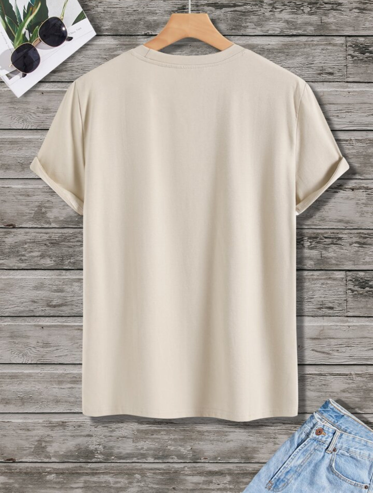 Mens Sticker Printed T-Shirt MMSPS208 - Cream