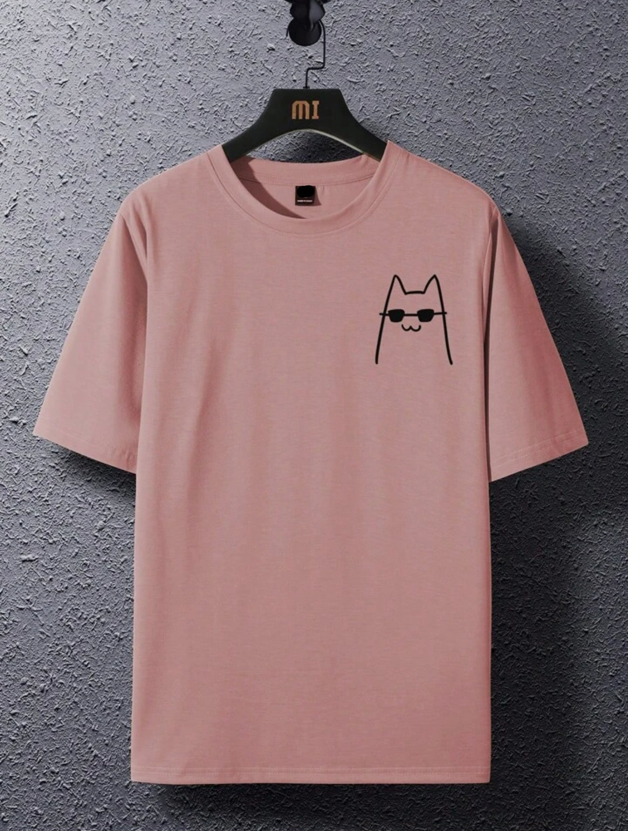 Mens Sticker Printed T-Shirt MMSPS207 - Pink