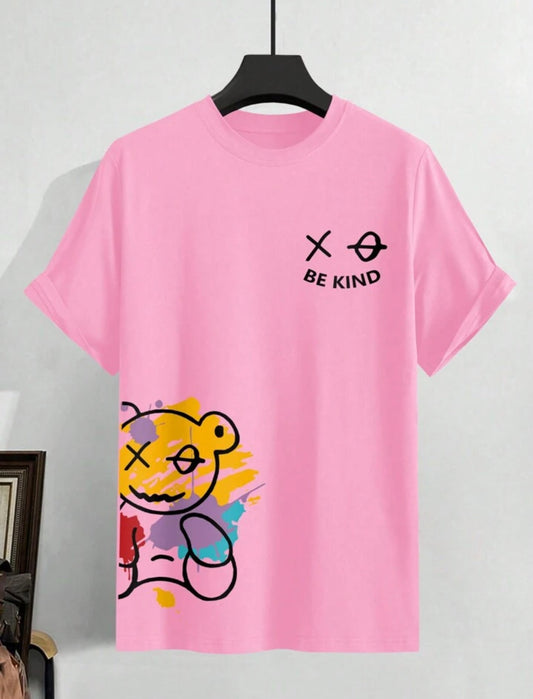 Mens Sticker Printed T-Shirt MMSPS216 - Pink