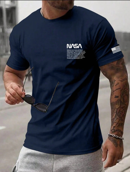 Mens Sticker Printed T-Shirt MMSPS218 - Navy Blue