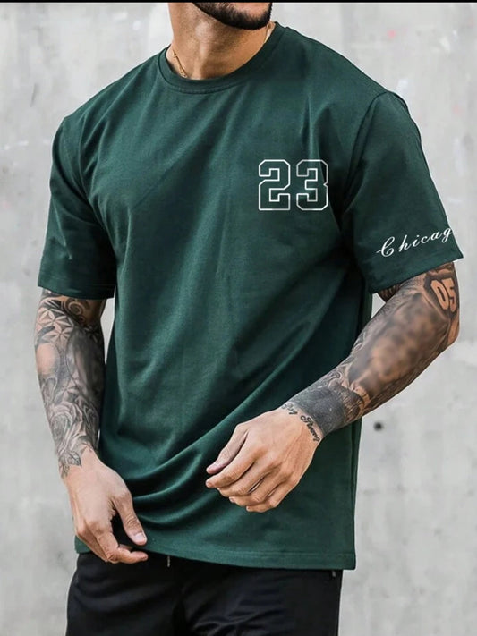 Mens Sticker Printed T-Shirt MMSPS217 - Green