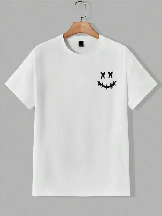 Mens Sticker Printed T-Shirt MMSPS220 - White