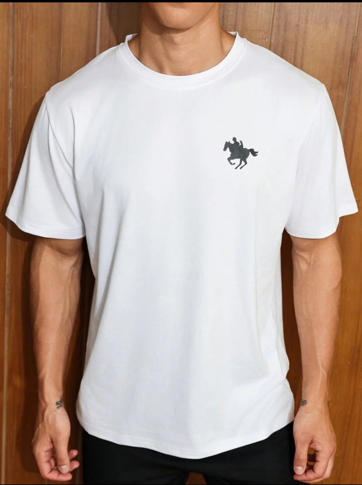 Mens Sticker Printed T-Shirt MMSPS221 - White