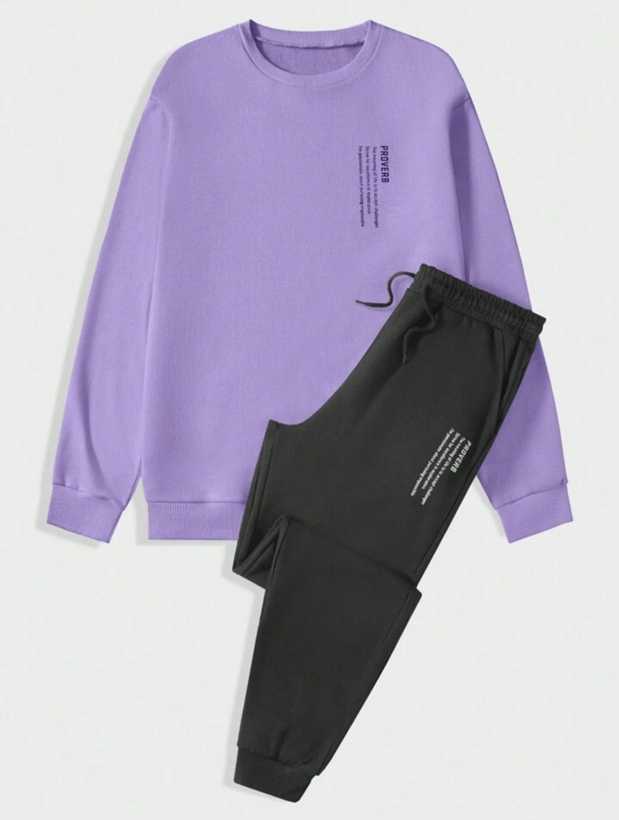 Winter Printed Sweatshirt and Pants Co Ord Set MIRWPCS46 - Purple Black